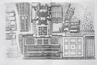 El castillo, jardines y parte del parque en Verneuil, de 